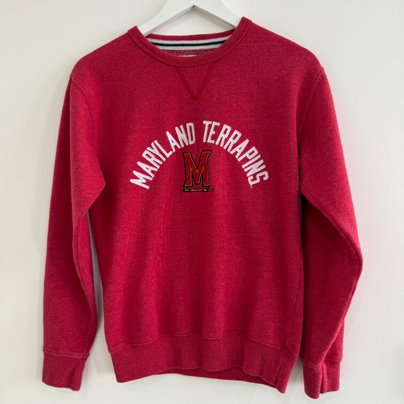 University of Maryland UMD Terrapins Terps Crew Sweatshirt League Pullover Small - Picture 2 of 6